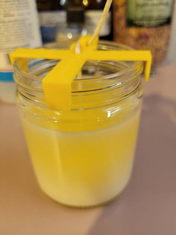 picture of soy wax setting in candle jar