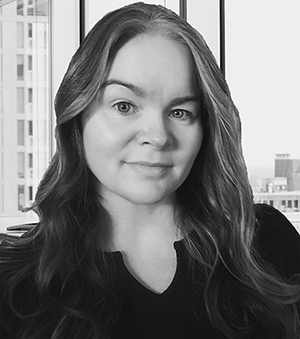 black and white photo of urban kisses candle company owner and operator